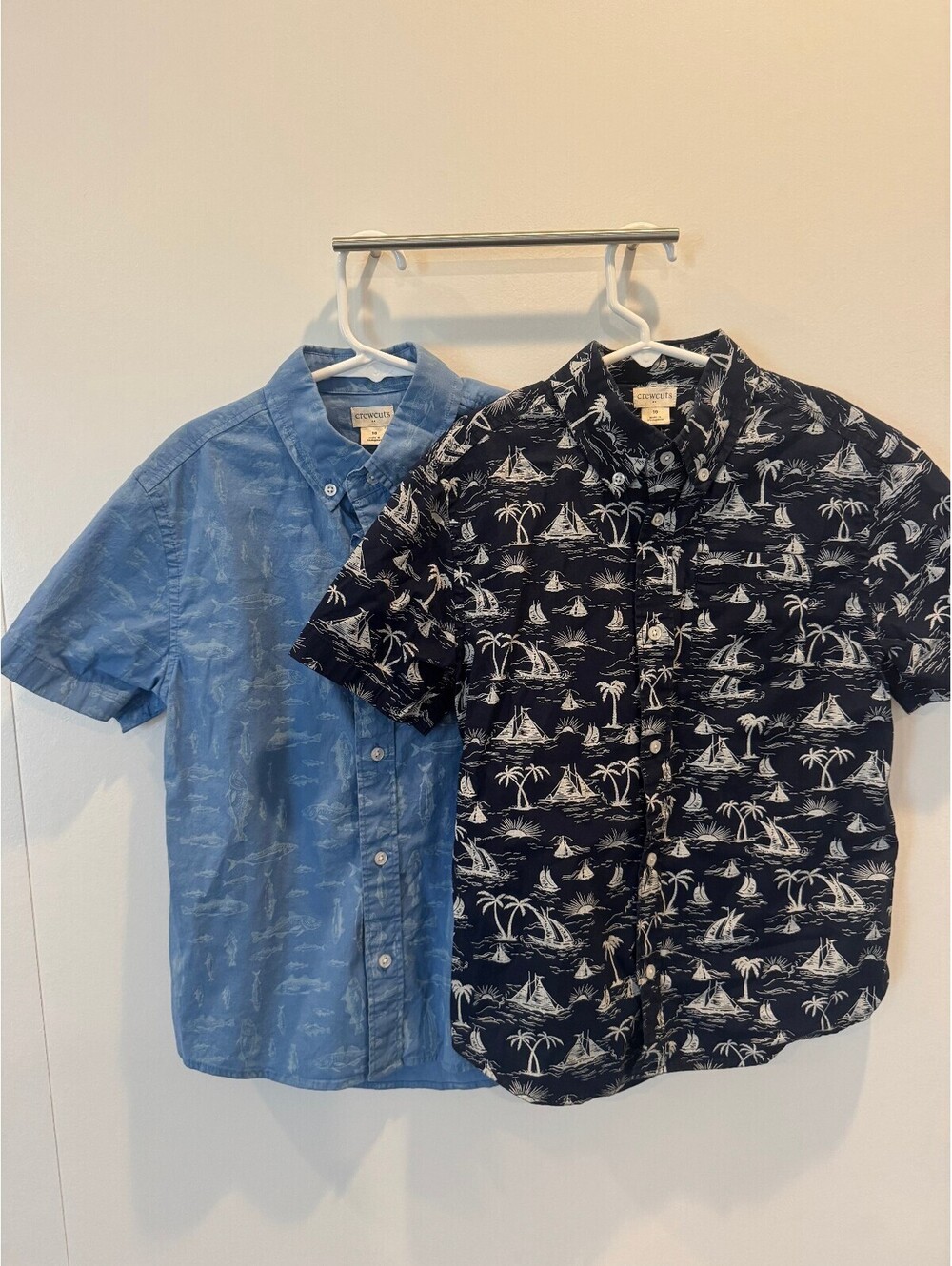 Boys Crewcuts J.Crew Button Down Shirt Lot Size 10 Fish Sailboat